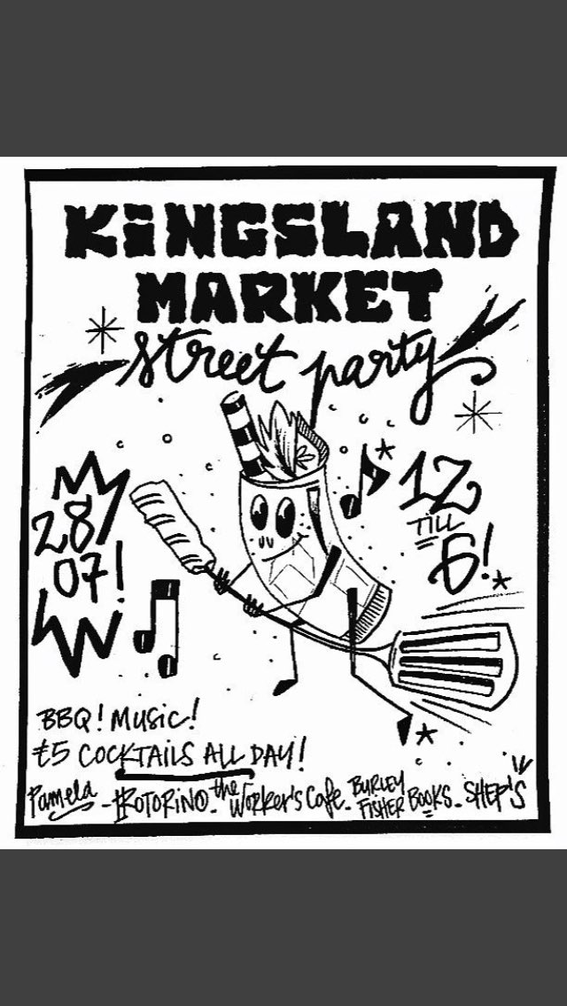 Big things happening in Dalston today: the relaunch of <a href="/KingslandMarket/">Kingsland Market, E8</a>. Tunes, BBQ and £5 cocktails, 12-6