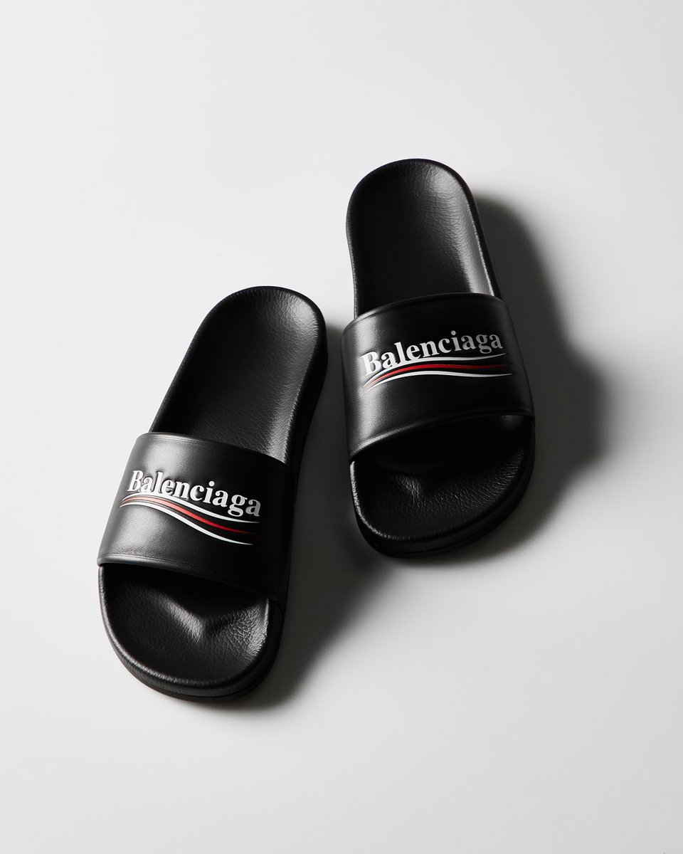 balenciaga leather campaign logo slides