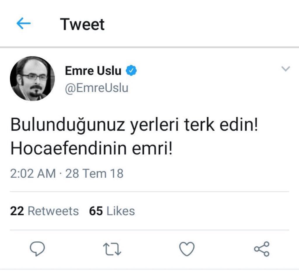 Ne korkusu deniyordu buna.... FETÖ’nün lağım faresi Emrullah Uslu’ya Amerika’nın lağımında saklanmak da yetmedi. Eh ne de olsa bir lağım faresi.. Bu arada fetö elebaşı yerini değiştirdi mi:))