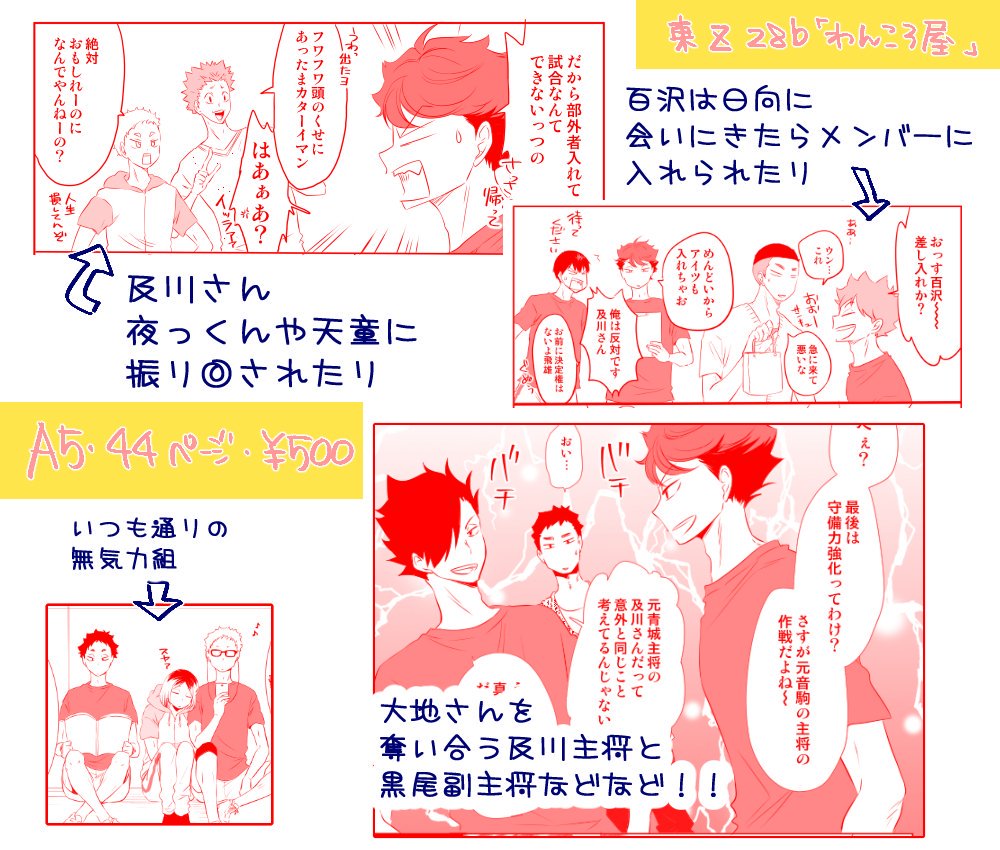 お夏のコミの新刊は、及川主将本3です。今回は24巻の選抜メンバーネタ扱ってまっすー。
通販はとらさんとフロマージュさんを予定してます。詳細は支部に載せますね。
8/11 東Z28b〔わんころ屋〕 