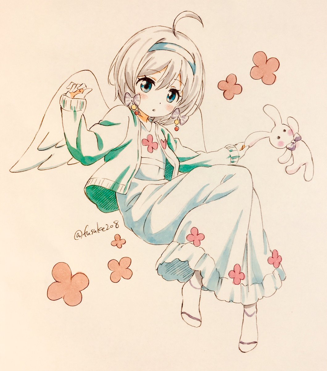 ふうすけ Auf Twitter ロッシーちゃんと チャンネル登録50万突破記念に描いたシロちゃんと 浴衣シロちゃんです 電脳少女シロ生誕祭