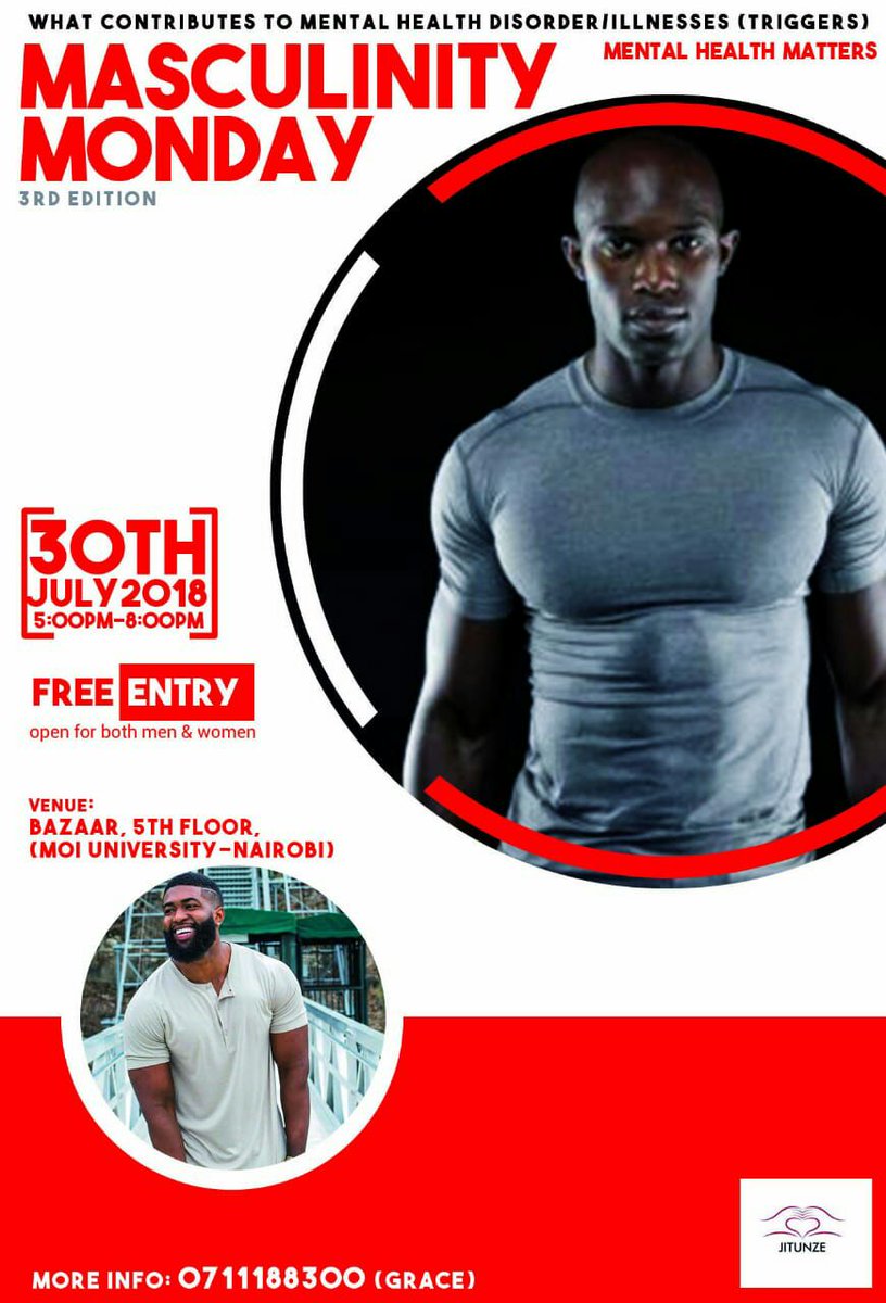 Its finally here,

#MasculinityMonday 3rd Edition,

Can you guess what the topic is?

#Jitunze
#mentalhealth
#MentalHealthMatters
#masculinityke 
#MasculinityMonday
