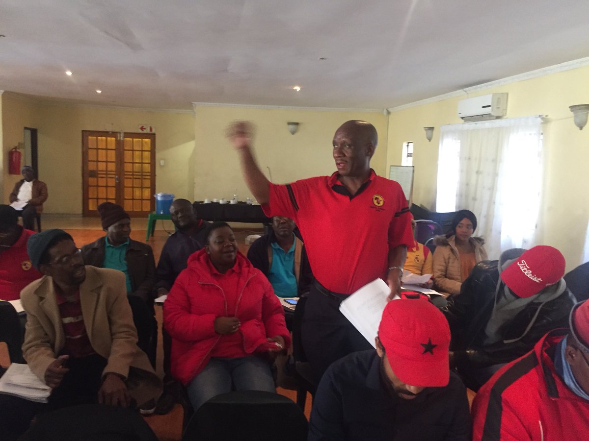 Numsa_Media's tweet photo. The Socialist Revolutionary Workers Party is inducting new members to the party today in Mpumalanga. Forward to Socialism, FORWARD!
#AllPowerToTheWorkingClass 
.@phakxx https://t.co/oKjR2o17ot