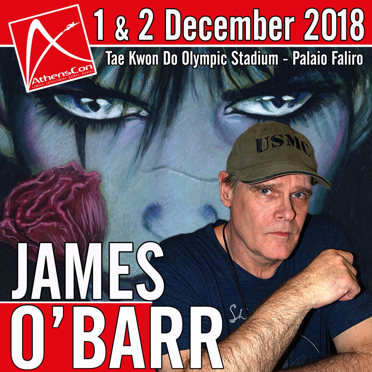 AthensCon's tweet photo. The awesomeness continues!!! James O'Barr is coming to AthensCon 2018! Creator of THE CROW!
#SpecialGuest #AthensCon2018 #ComicConvention #TheCrow #JamesOBarr https://t.co/ZvgtsMj29c