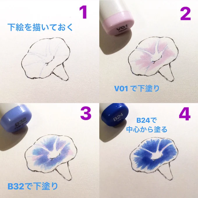 #コピック で朝顔☀️ 