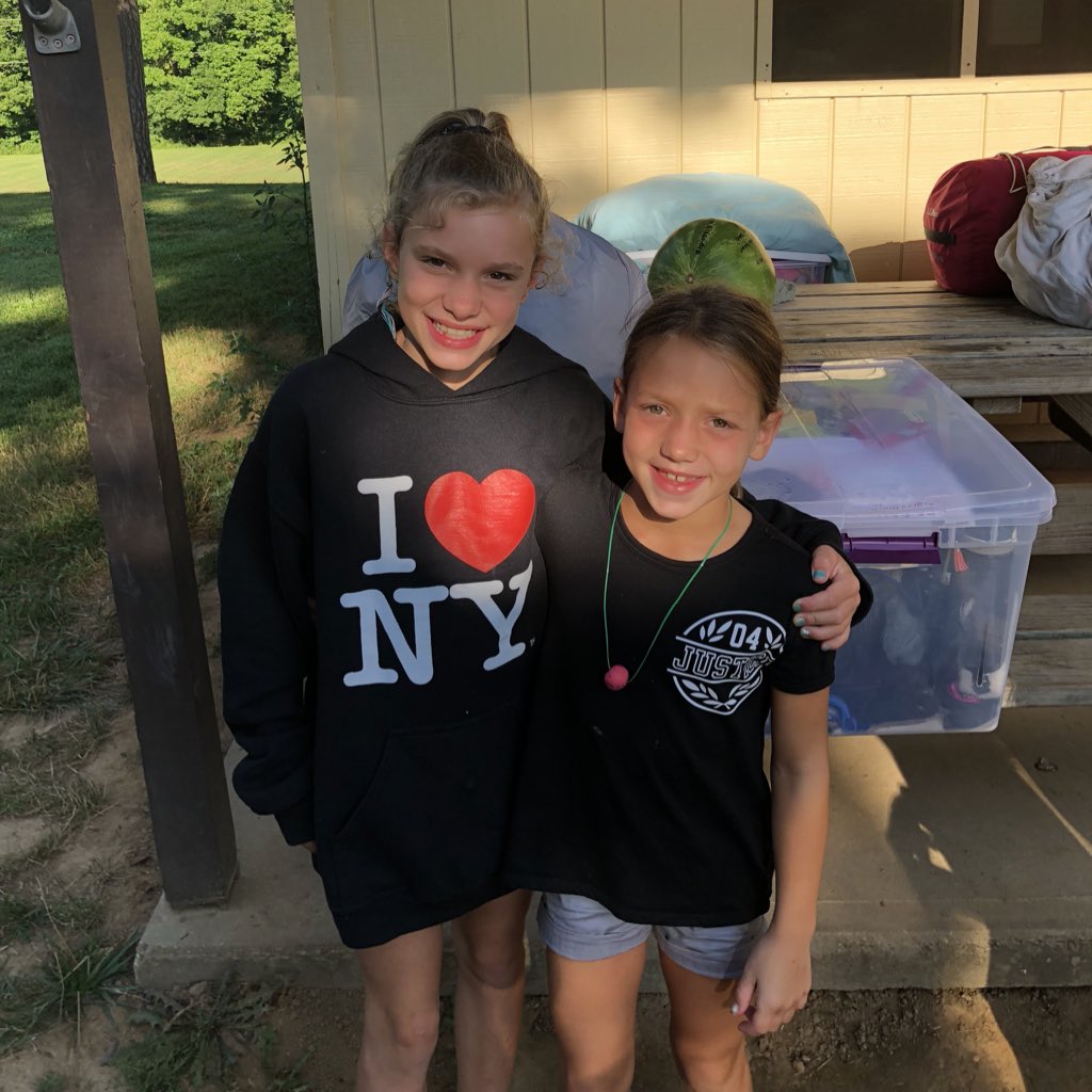 caseyruschman's tweet photo. We got our girls back!  @campernst . “Next year can we stay 2 weeks?” https://t.co/k8WzAGAeXp