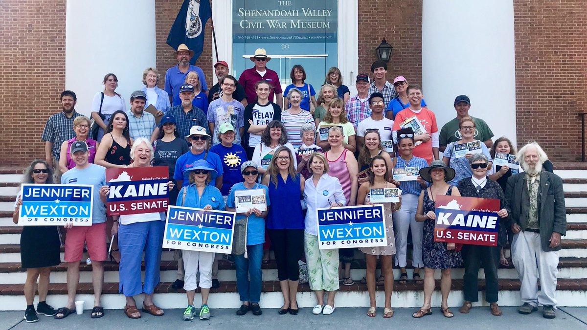 JenniferWexton's tweet photo. It’s a beautiful day for a to knock doors in #VA10. Just joined a big crowd heading out to canvass in Clarke, Frederick, and Winchester! https://t.co/DWEnOydl1Y