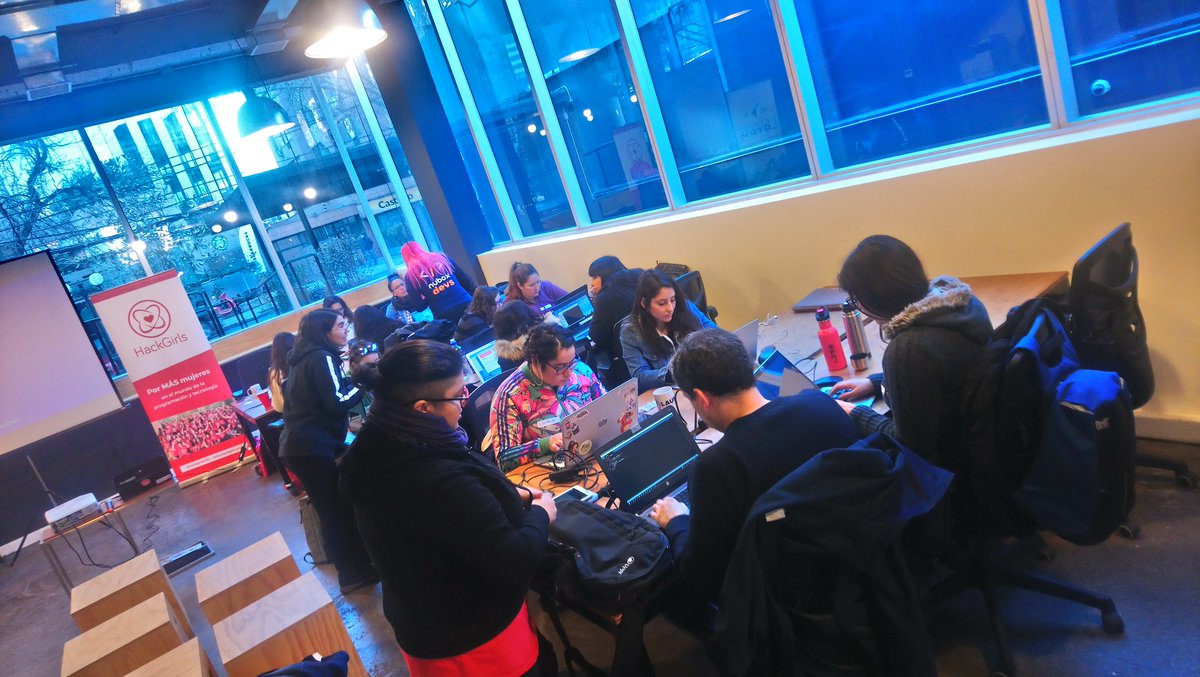 hackgirlschile's tweet photo. Empezando con todo esta 7ma versión de @Hackgirlschile en @launch_coworking #todaspodemos #meatrevoaprogramar
Gracias a @DesafioLatam y @getonbrd!!! https://t.co/Xo6VzdQl2x