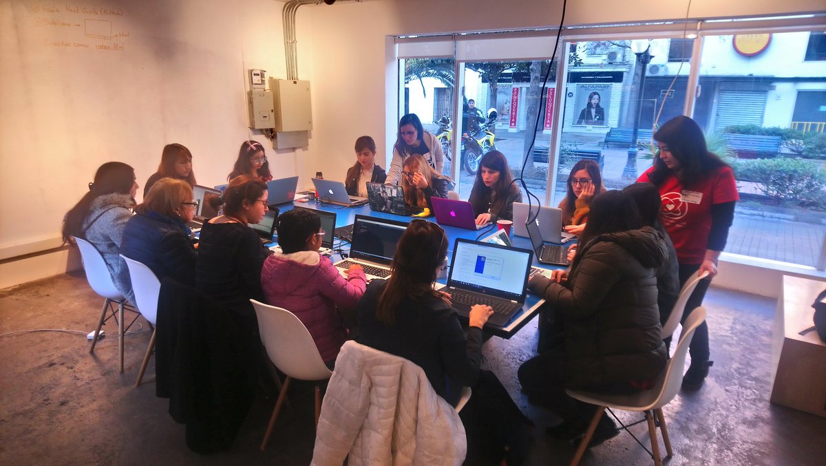 hackgirlschile's tweet photo. Empezando con todo esta 7ma versión de @Hackgirlschile en @launch_coworking #todaspodemos #meatrevoaprogramar
Gracias a @DesafioLatam y @getonbrd!!! https://t.co/Xo6VzdQl2x