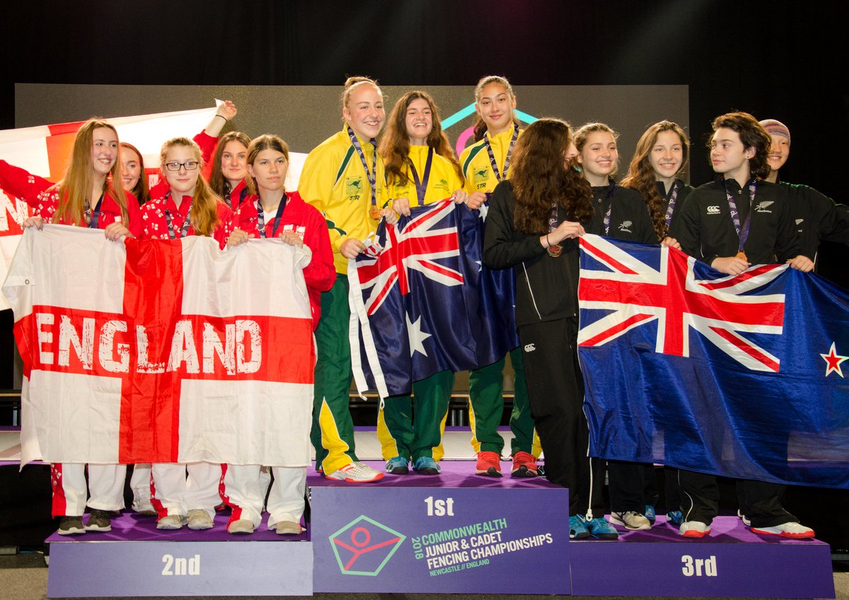 fencingfamily's tweet photo. Silver Medallists at the Commonwealth Cadet Fencing Championship  @cjcfc2018  Big congratulations to Amy, Becky, Bronwyn, Lucy-Belle and Phoebe. Also huge thanks to @EnglandFencing  @BD4Fencing for an incredible event. #fencing https://t.co/IuNgnMyFhH