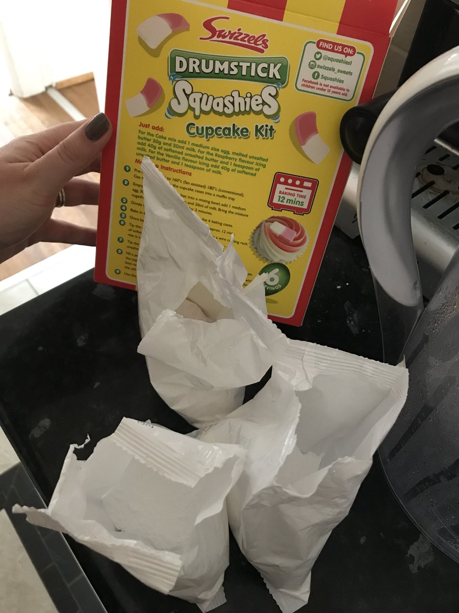 ElainaSkuce's tweet photo. @squashies1 so disappointed when we bought your cupcake mix from @Morrison to find 3 bags of icing sugar and no cupcake mix. One disappointed child and two adults desperately trying to figure out correct quantities of cupcake ingredients... 😩 https://t.co/pJofWuQniG