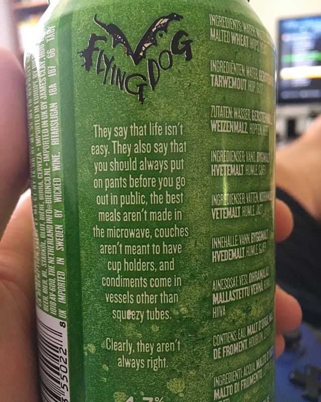 jammie10's tweet photo. Words to live by. #FlyingDog #EasyIPA #ItsTheBeerTalking https://t.co/aaQrXhz0tY