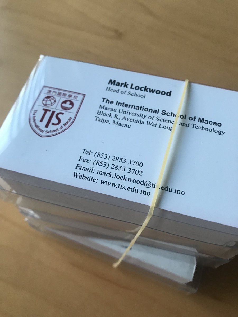 howardstribbell's tweet photo. When you turn over the new cards on your desk and realize they arenโt yours and itโs not your desk anymore... #TISMacao you are in good hands. #newrole #newadventure #largernetwork building #greatschools with #amazingstaff https://t.co/VFKoUZcdvc