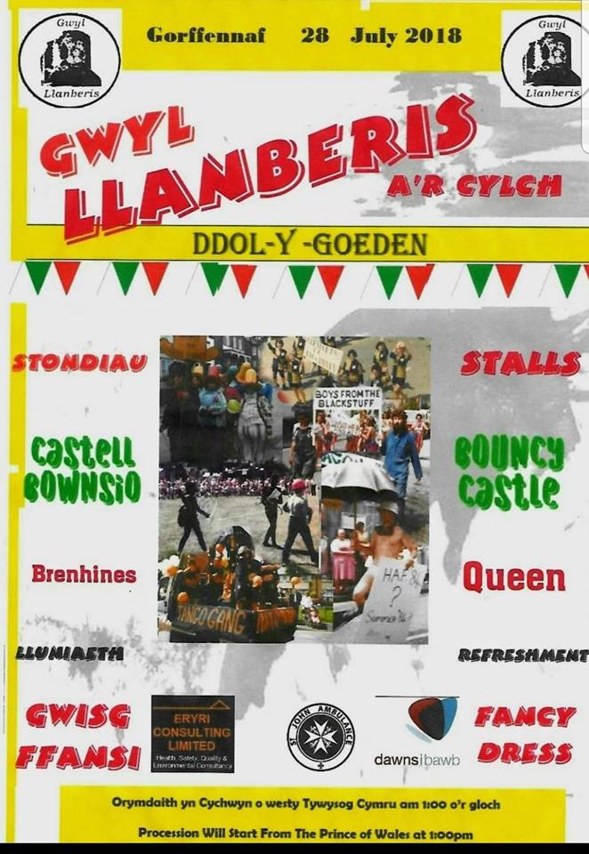 Gwyl Llanberis a'r Cylch  //  Llanberis Carnival TODAY 28/07
Pared i Gae'r Ddol yn cychwyn Prince of Wales am 1yp // Parade to the football field starts Prince of Wales pub 1pm 
#llanberis #snowdonia #fancydress #gwisgfansi <a href="/VisitWalesBiz/">Visit Wales Biz</a>