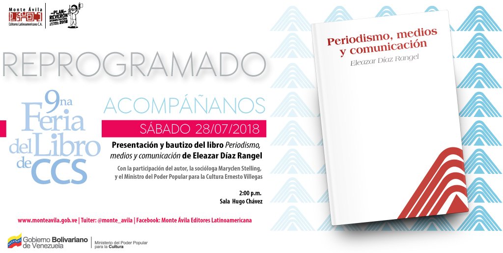 monte_avila's tweet photo. ¡Te hemos organizado una día de actividades donde el libro y tú son los protagonistas! #Acompáñanos | #Filcar2018 | #SomosLoQueLeemos | #28Jul https://t.co/fKM3BnAknF