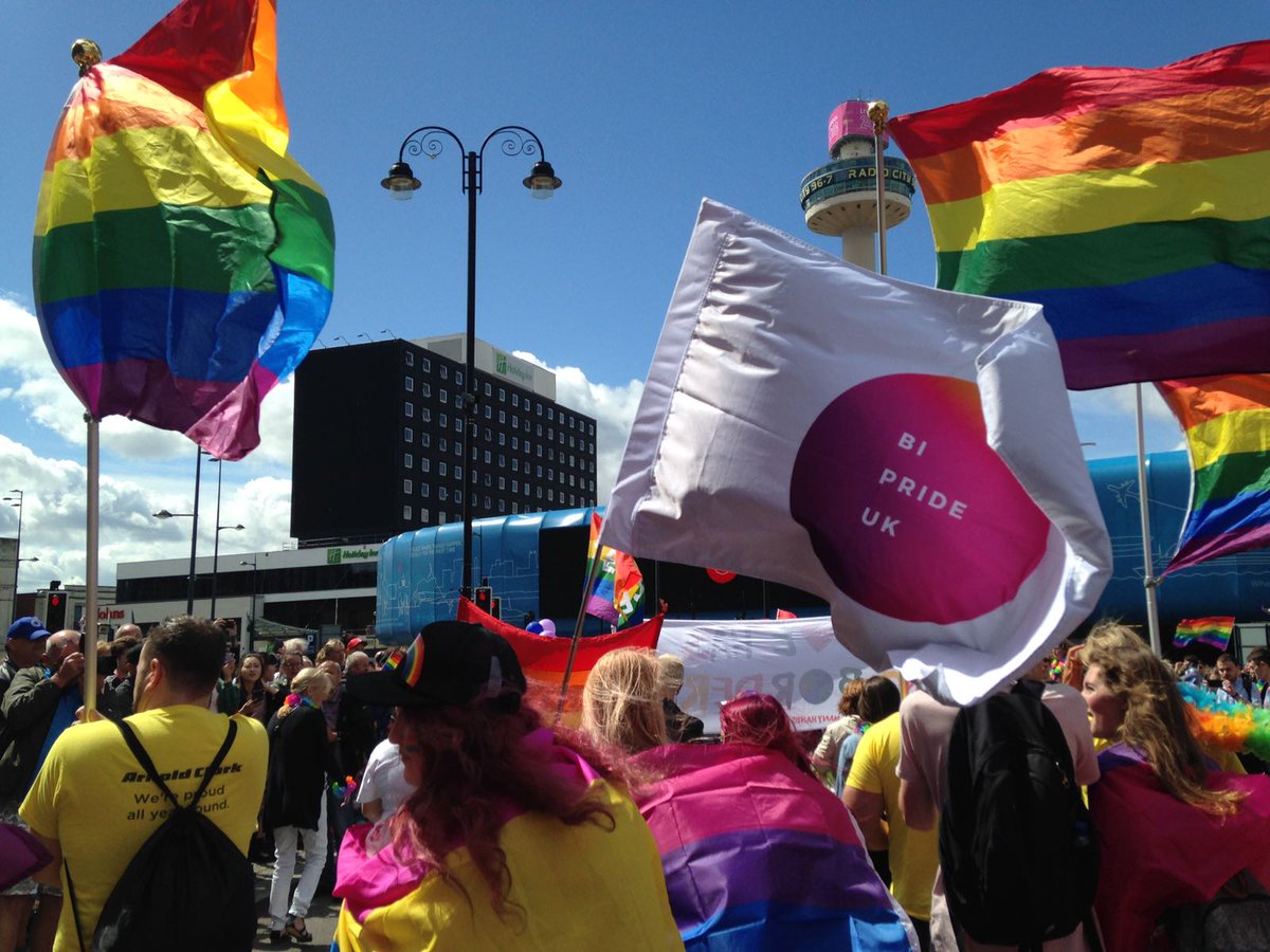 BiPrideUK's tweet photo. Today's #bivisibility forecast for @LiverpoolPride: beautiful #bipride with a chance of glitter and rainbows all day! https://t.co/6Nwsrzb56O