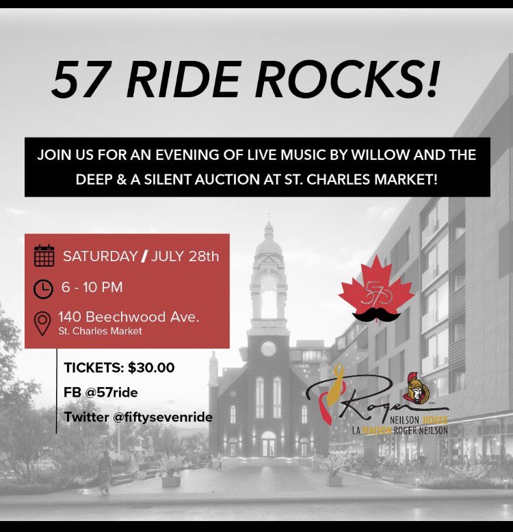 fiftysevenride's tweet photo. Ready to rock for Roger Neilson House? Join us tonight @stcharlesmarket for live music, silent auction, cocktails and some awesome people getting together for a great cause. @RNeilsonHouse https://t.co/J5b0YCbj1q