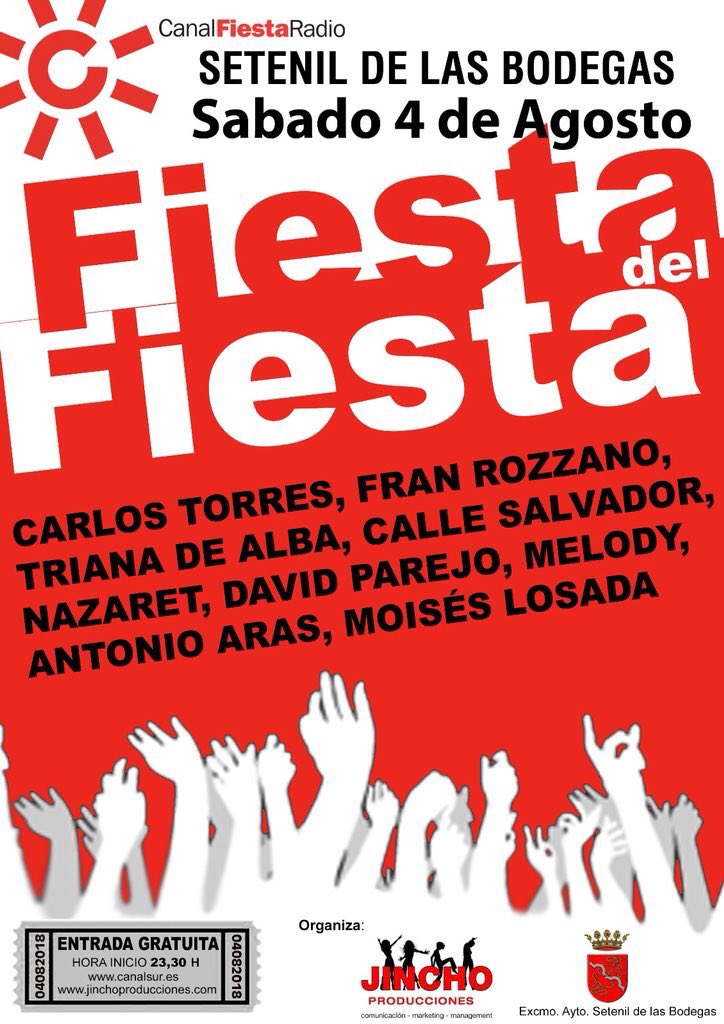 MoiLosada's tweet photo. Os espero en Setenil de las Bodegas el 4 de Agosto con #fiestadelfiesta lo vamos a pasar grande con @canalfiesta https://t.co/ajISKAW13q