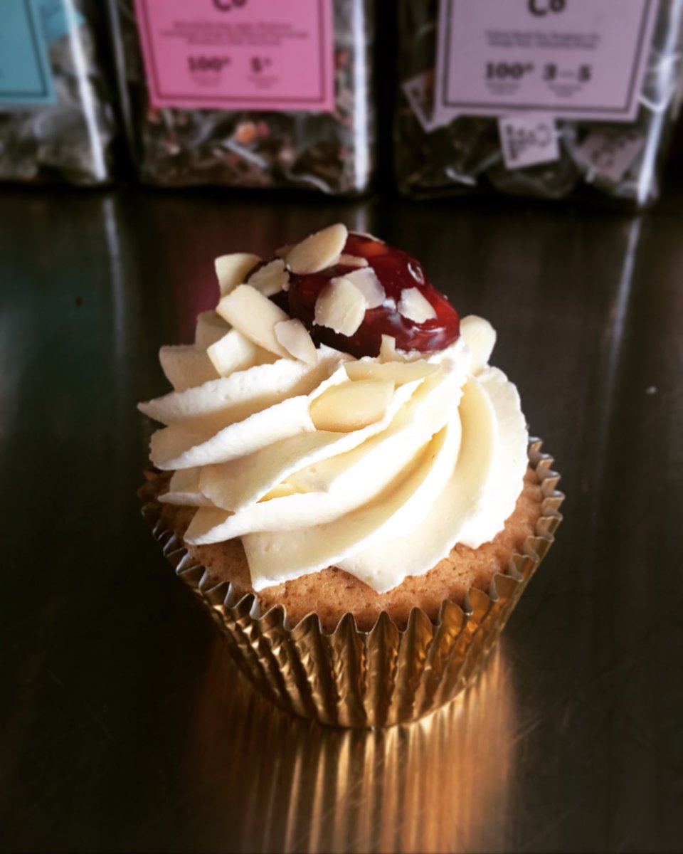 Cherry Bakewell Cupcakes made fresh this morning! 🍒 #thelanebakery #cupcakes #cherrybakewell #deal_town