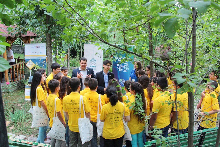 NurkhanBabayev's tweet photo. Our meeting with #children from #Sheki in order to promote #DevelopingHumanCapital in partnership with the Ministry of #Education. #BakuExpo2025 #EducationBus https://t.co/905HBUSR9K