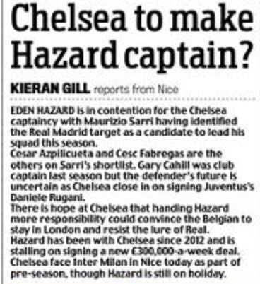 And the Daily Mail add CFC demanding £200m for Hazard.
