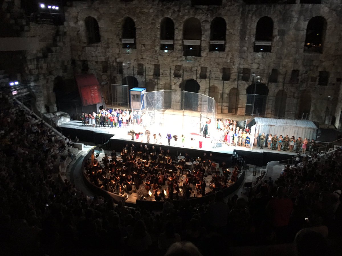 First time at the Opera for our refugee friends Marcel and Rashid (and also for some Unintegra Project Volunteers!)
Enjoying a splendid Carmen under the Acropolis, and with a privileged view of the moon eclipse!