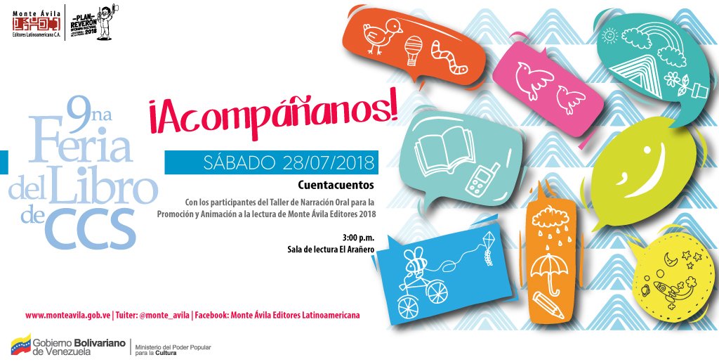 monte_avila's tweet photo. ¡Te hemos organizado una día de actividades donde el libro y tú son los protagonistas! #Acompáñanos | #Filcar2018 | #SomosLoQueLeemos | #28Ju https://t.co/etYyo8vsM2