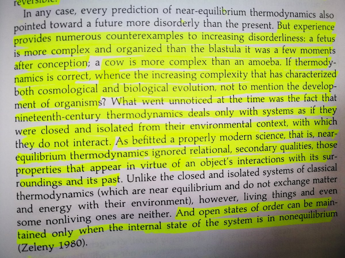 19th-c thermodynamics deals only with systems as if they were closed and isolated from their environmental context ignoring the relational, secondary qualities - properties that appear in virtue of an object's interactions with its surroundings and its past.  #Juarrero