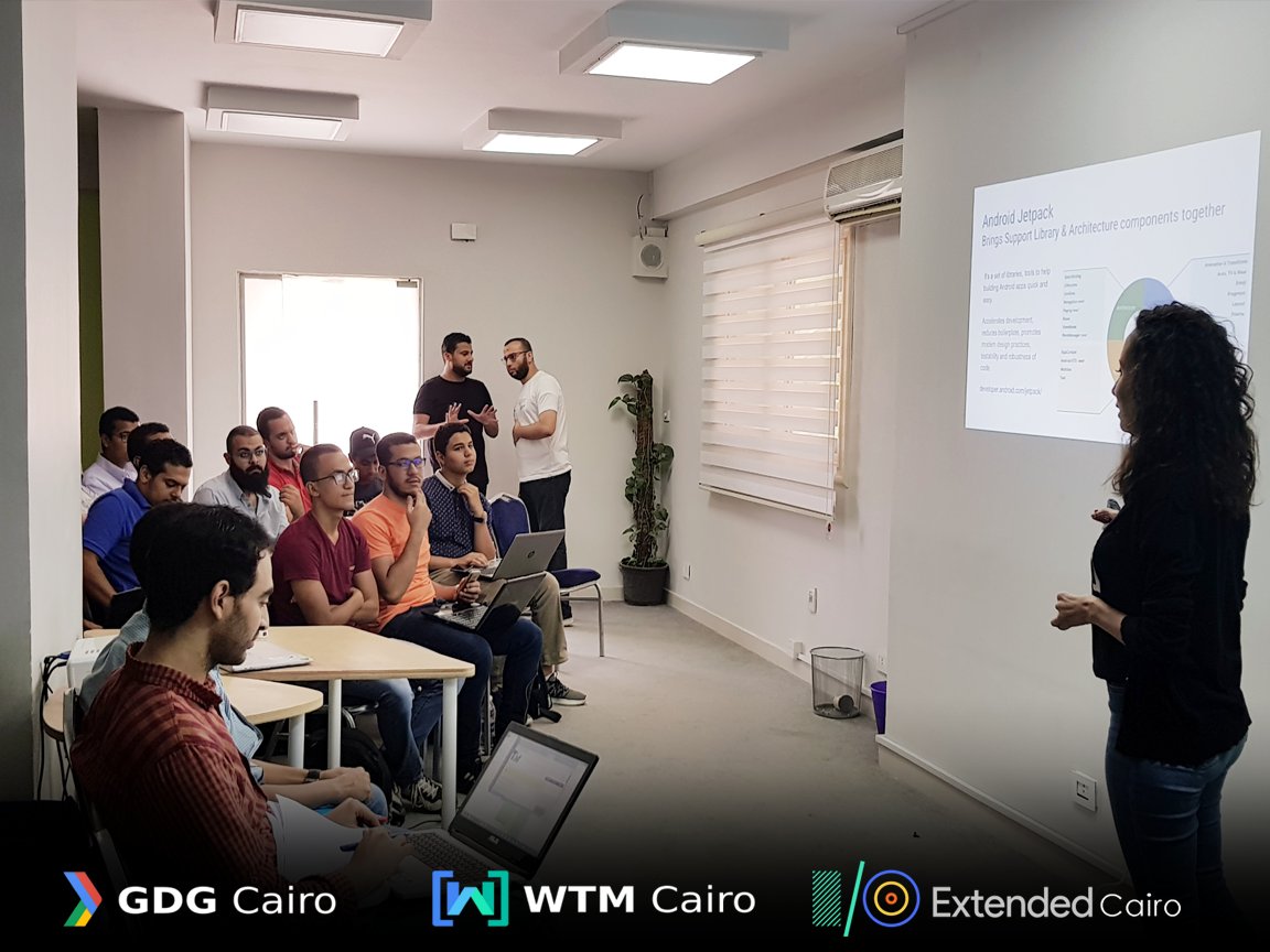 WTMCairo's tweet image. What's new in Android at Google IO18 with @Bassant_Todary 🙌
#IO18Extended #IO18 #IO18Cairo #MENAIO #GDG #WTM