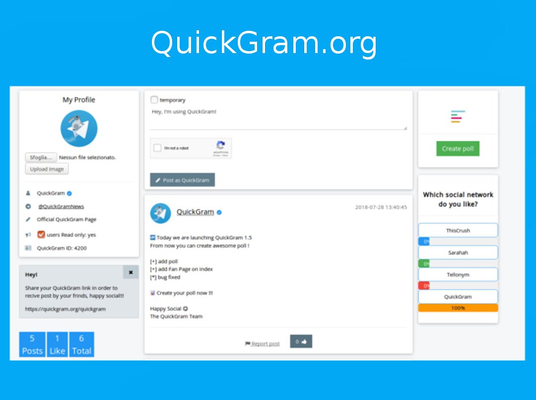 QuickGram's tweet image. New #QuickGram #update !!!

Now you can create awesome #poll

A #new era of #networking

#socialnetwork #telegram #telegramlogin