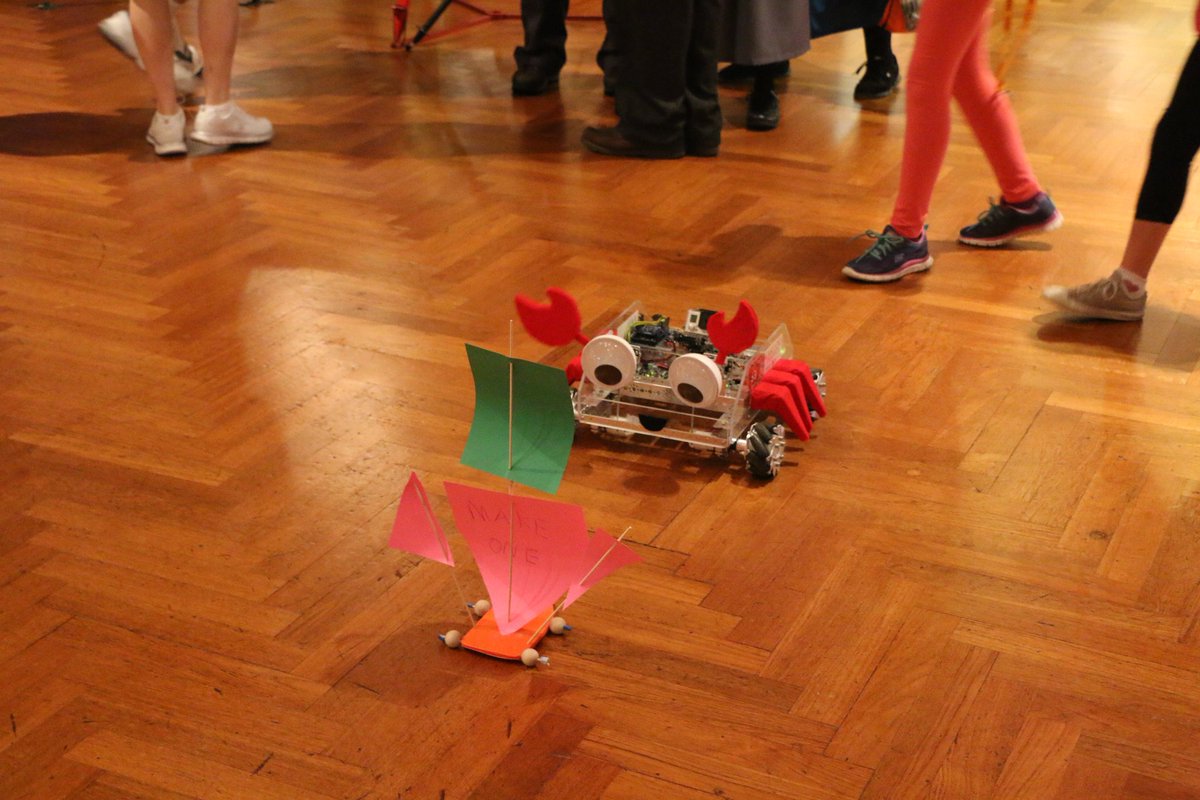 MakersOU's tweet photo. Hello, world! Join us at #MakerFaireDetroit at @thehenryford this weekend, and come say hi to our good friend #Crabbot at the @oaklandu booth - he's very excited to see you all! ๐ฆ๐ค
#makerfaire #ThisIsOU #engineering #robotics #feelingcrabby https://t.co/ynKcSqOXJa