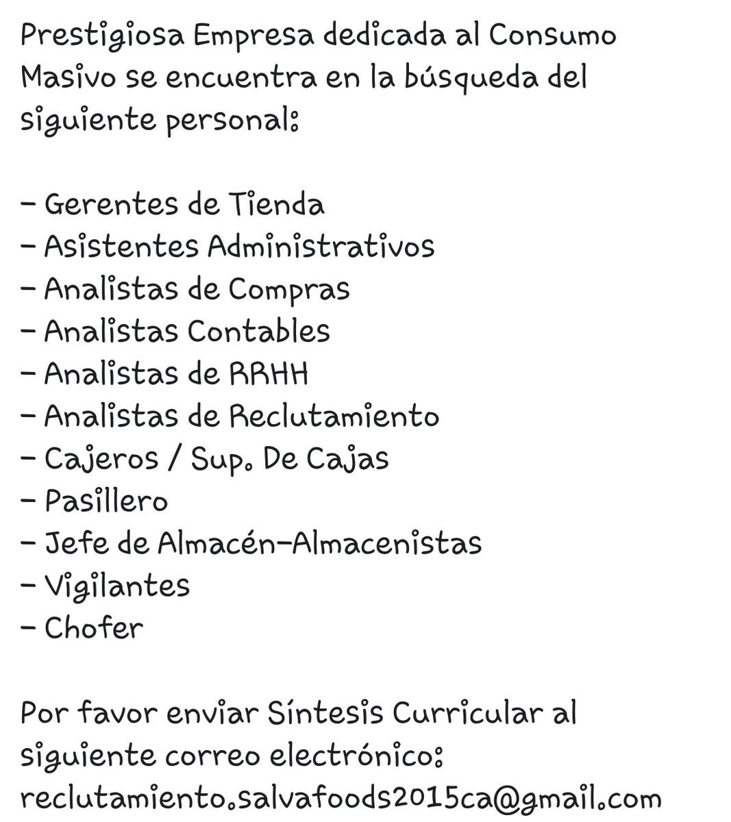 Reclutamiento Masivo y Constante... Participa!