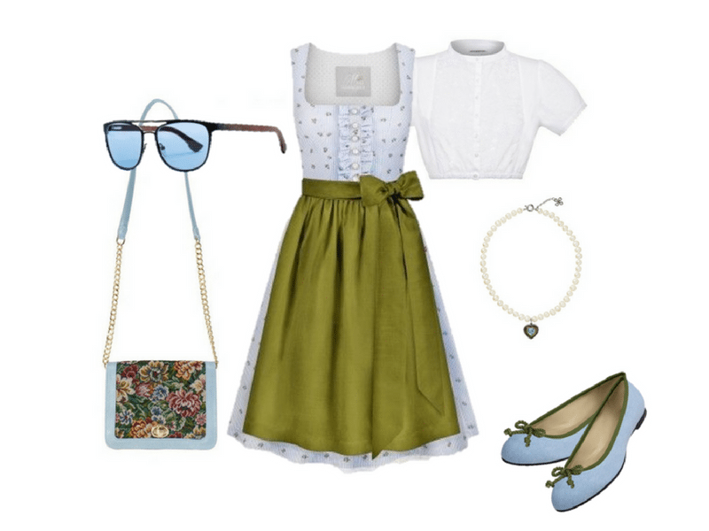 Trachtenbibel's tweet photo. Sommerlicher Look in Hellblau und Olivgrün. Das Dirndl vom Designerlabel Miss Limberry mit passenden Accessoires. #dirndlstyle #dirndltipp https://t.co/vjO9cc9VlV https://t.co/TatpZGnr1g