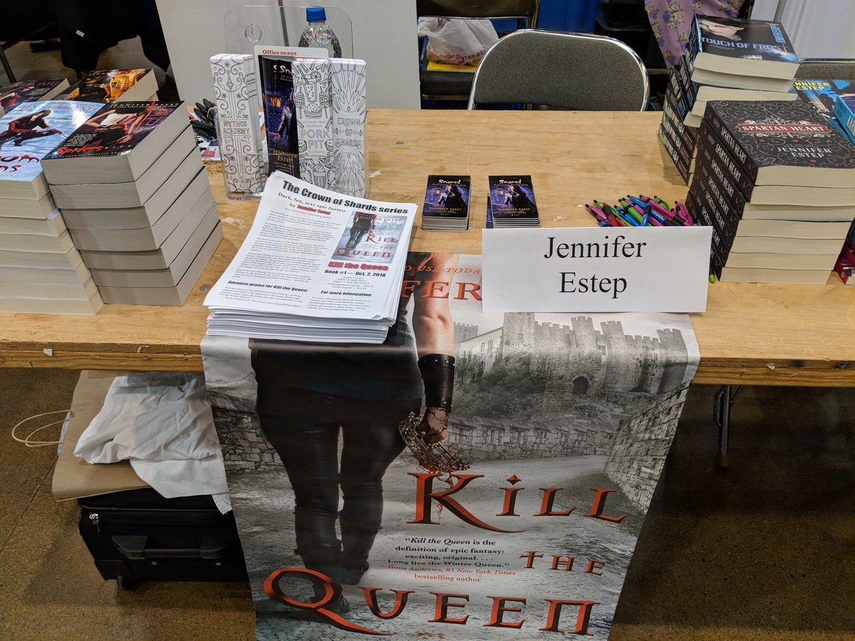 Jennifer_Estep's tweet image. All set up for #RobCon. I&apos;ll be here until 1 p.m. today. Come see me! 😎