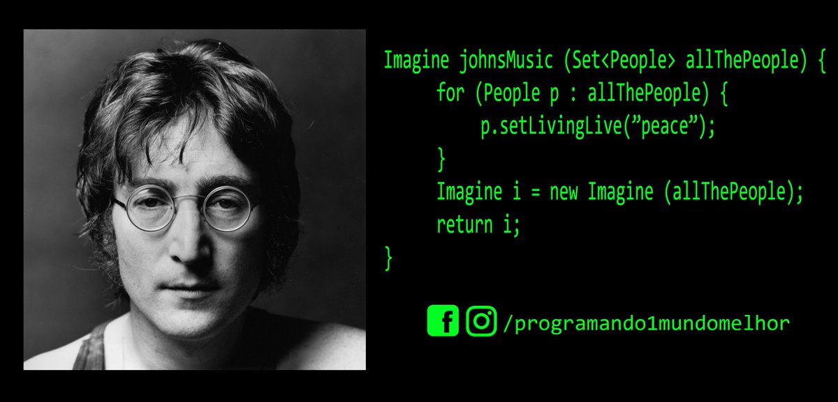 programmingbw's tweet photo. "...Imagine all the people
Living for today..." #Java #programmingabetterworld #JohnLennon #ImADreamerToo #Beatles #programming #world #coding #computerscience #computer #science #technology #programmer #code #programmer @thebeatles @beatlesstory https://t.co/9uisY91uo5