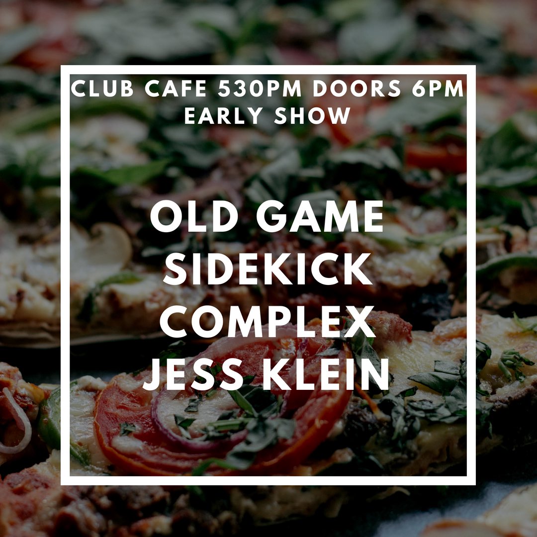 TONIGHT <a href="/ClubCafeLive/">Club Cafe</a> Team OG is joined by Sidekick Complex from Dayton. A hip hop rock trio full of power. The Jess Klein opens the night with her energetic acoustic album. Let’s do this! #pghmusic
