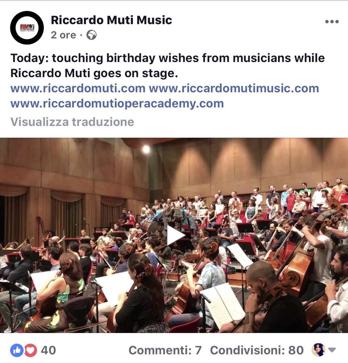 TeatroAlighieri's tweet photo. #Birthday #RiccardoMuti la sua giovane #OrchestraCherubini gli regala una sorpresa durante le prove di #Macbeth #ItalianOperaAcademy #RiccardoMutiMusic 👉https://t.co/cghLn0v8rv https://t.co/iF0iw1mMpd