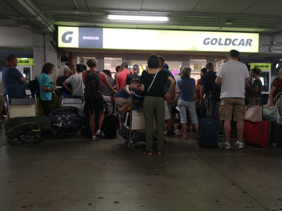The scene <a href="/Goldcar/">Goldcar Automotive Solutions</a> <a href="/goldcarcares/">Goldcar Rental</a> 
Booked and prepaid through @rentalcars
Been waiting here since 1.30pm... two hours later and still no further forward. Wouldn't recommend <a href="/Goldcar/">Goldcar Automotive Solutions</a>  @MalagaAir. No apology or explanation offered from staff. First day of our holiday wasted 🤯