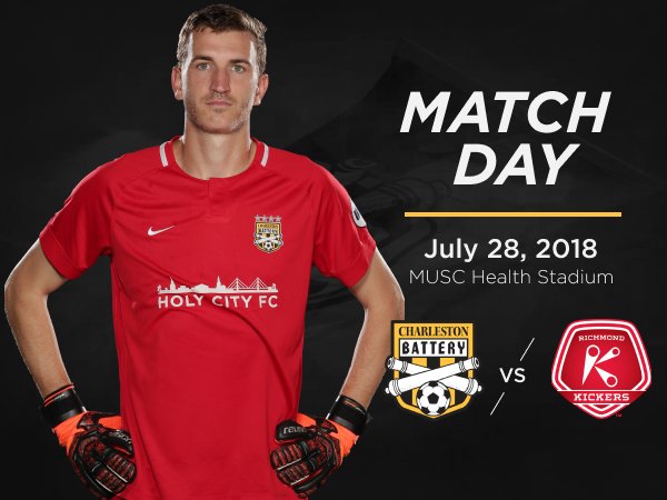 It's MATCH DAY in Charleston! 

🆚 <a href="/RichmondKickers/">Richmond Kickers 🦘</a> 
📍 <a href="/MUSC_Stadium/">MUSC Health Stadium</a> 
 ⏰ 7:00 PM
🎟 bit.ly/2uEF5bf 
📺 MyTV Charleston
💻 ESPN+ 
#⃣ CHSvRIC