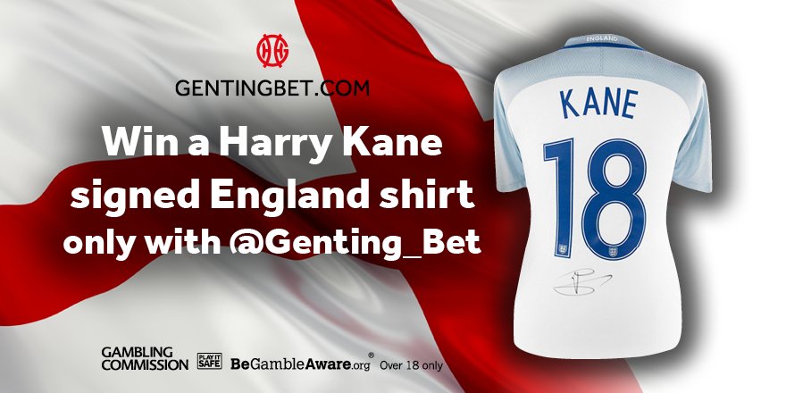 Win a Harry Kane signed England shirt! 

Just Follow &amp; RT @Genting_Bet to enter &amp; you could WIN a shirt signed by the World Cup Golden Boot winner. 

FREE to enter, Ts &amp; Cs apply:- fal.cn/yeMS  UK Only, 18+