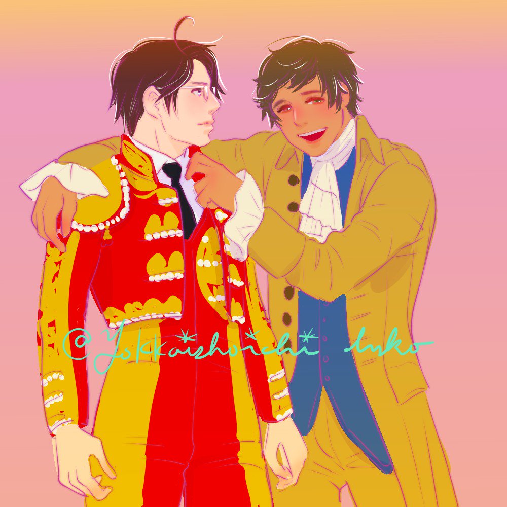 yokkoishoichi's tweet photo. #APHワンドロ版深夜創作60分一本勝負
@Hetalia_1daw

ハプス家 de [ 入れ替わり ]

ちょっと見たってぇな、やっぱよぉ似合てるやろ？ https://t.co/VrlTn1eDPp