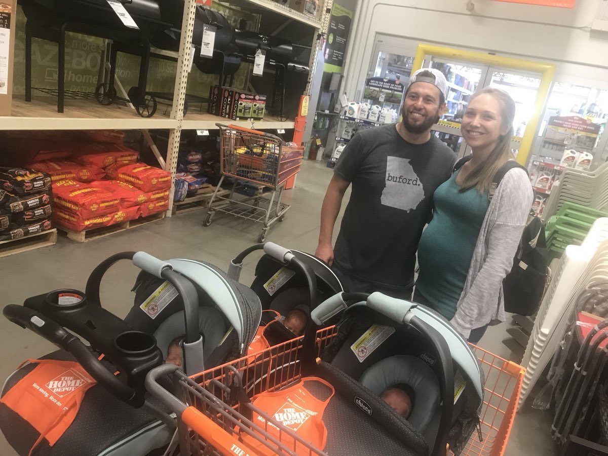 Thankful to be at home with these sweet babies for 6 weeks of paid leave, thanks to The Home Depot! Our company really takes care of its employees! There’s no better place on Earth to work! #SullinsTriplets #team1856 @KMTovey @ChrisBergHD @branchwgc @HomeDepot @shannonLstudios