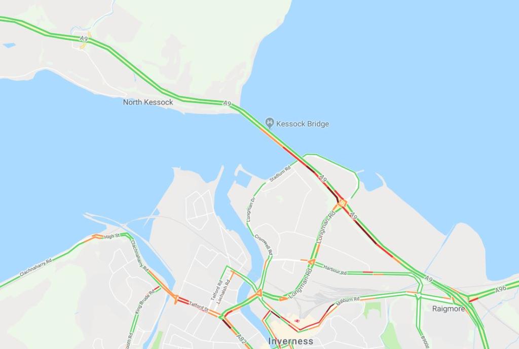 trafficscotland's tweet photo. * REPORTS OF *
#A9 Kessock Bridge
Reports of a breakdown N/B partially blocking the rd
Traffic very slow
#WillUpdateASAP
#BeSafe π https://t.co/Dz5PIVDWrr