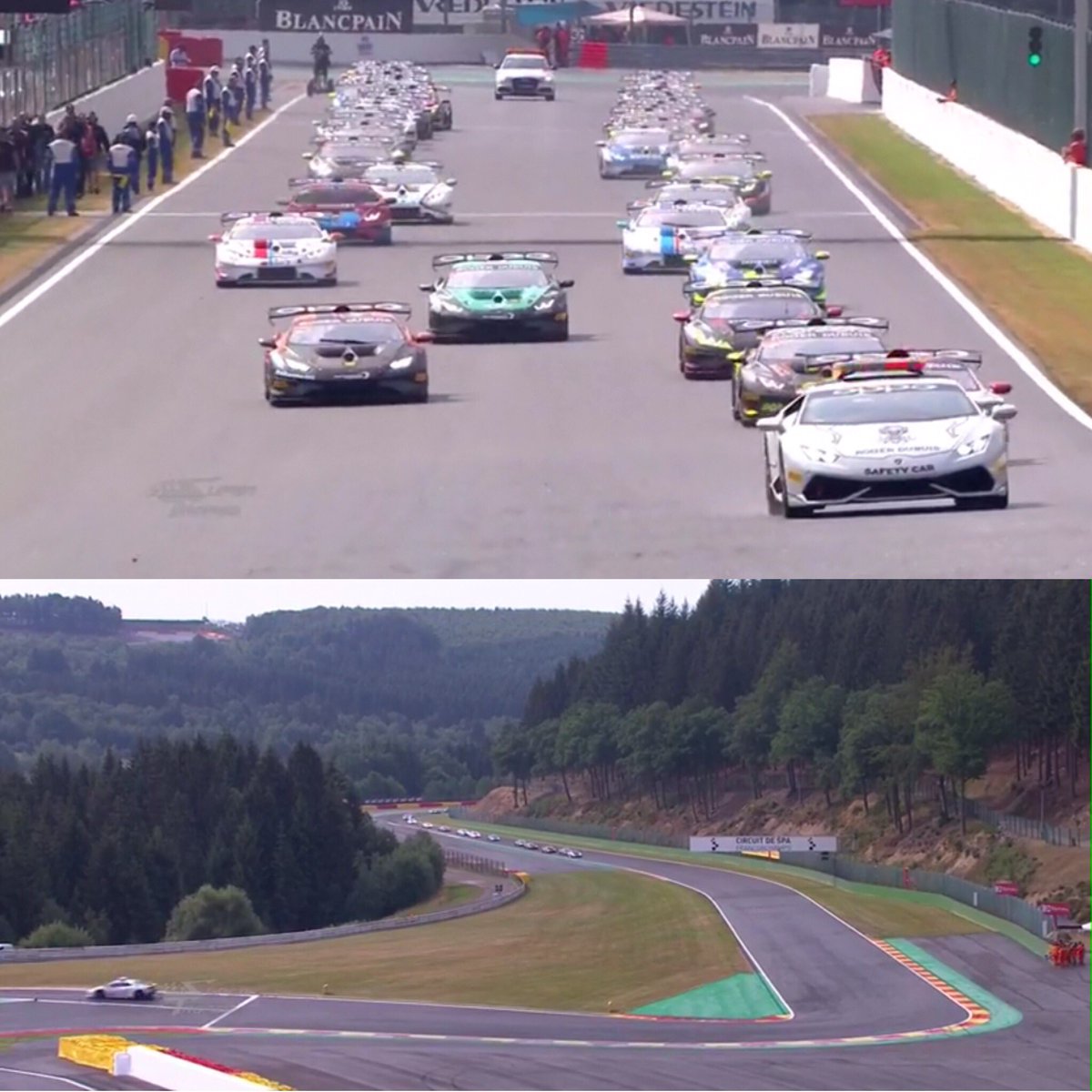 TetsuSept's tweet photo. 笠井崇志選手 @Takashikasai216 
#lamborghini #huracan #evo #supertrofeo #europe #spafrancorchamps #rogerdubuis #cosmofoods #46 
Race2 Wet宣言でSCスタート
笠井選手がスタートドライバー
総合P21〜残24分P5(総合P11)でマシンをWLA選手に託す
残9分に赤旗終了
P6でレースを終える
次戦も💪💪💪 https://t.co/gRfa1bJtaQ