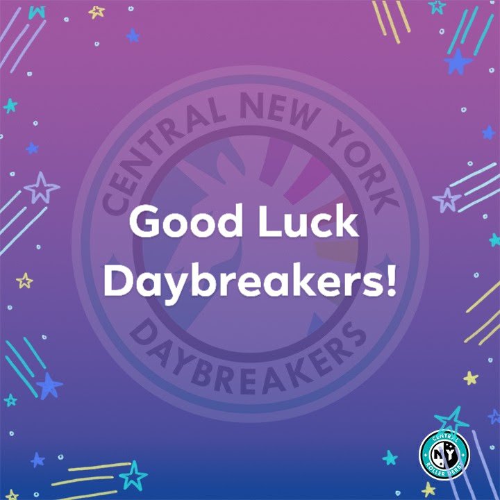 CNYRD's tweet photo. Good luck! Tomorrow the Daybreakers travel to Oneonta to take on our neighbors, the Hill City All Stars. Well wishes to all skaters, staff, fans, and officials traveling to this game. #cnyrd #cnyrollerderby #daybreakers #dreamteam #wheelsofteal #yougotthis https://t.co/fkQcpLH7nd
