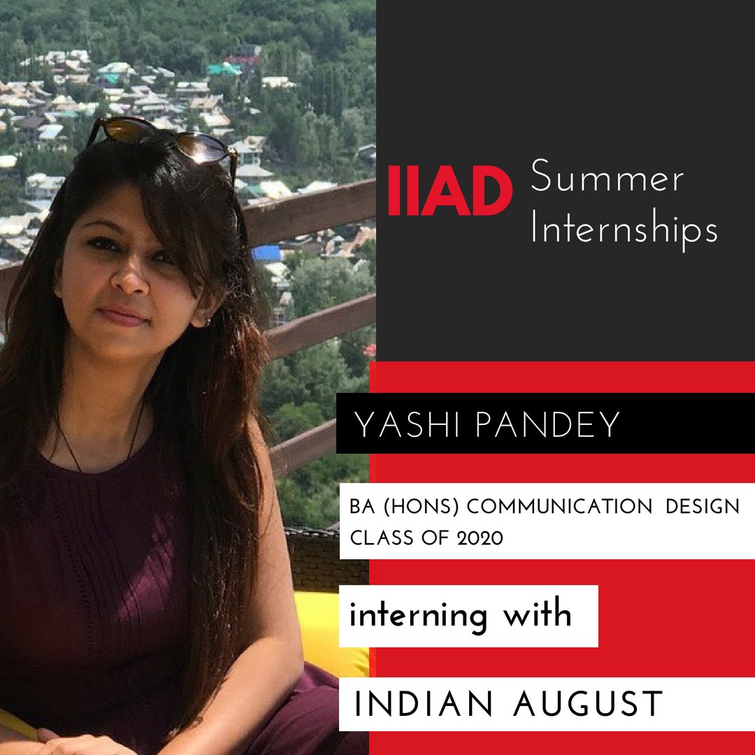 iiad_design's tweet photo. Way to go Yashi!
Make the most of your time at Indian August during your summer internship.
#IIADinternships #designinternships #summerinternships #paidinternships #Communicationdesigninternship #Communicationdesigner #buddingdesigners #IndianAugust #internshipstories #IIADians https://t.co/dobmBdWHlW
