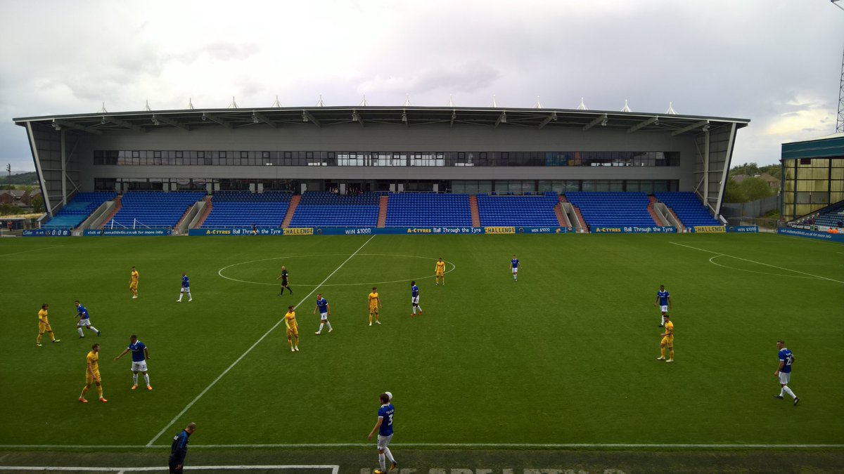 Here watching the mighty <a href="/OfficialOAFC/">Oldham Athletic</a> against <a href="/pnefc/">Preston North End FC</a> <a href="/OAFCcommercial/">OAFC Commercial</a> #ballthroughthetyrechallenge #kenyonpaints <a href="/christinagaunt/">christina gaunt</a> <a href="/StonesSteppin/">Stepping Stones</a> @RazRazza02 <a href="/DaveWareing/">Dangerous</a> #blueandyellow