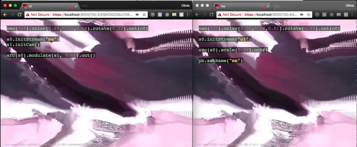 _ojack_'s tweet image. *~*network ghosts *~*

(sending a video to another window and back again in an endless feedback loop)

#hydra #livecoding #networkedperformance #digitalresidency @FAVfestival @dannyblueboy @lisa_parra