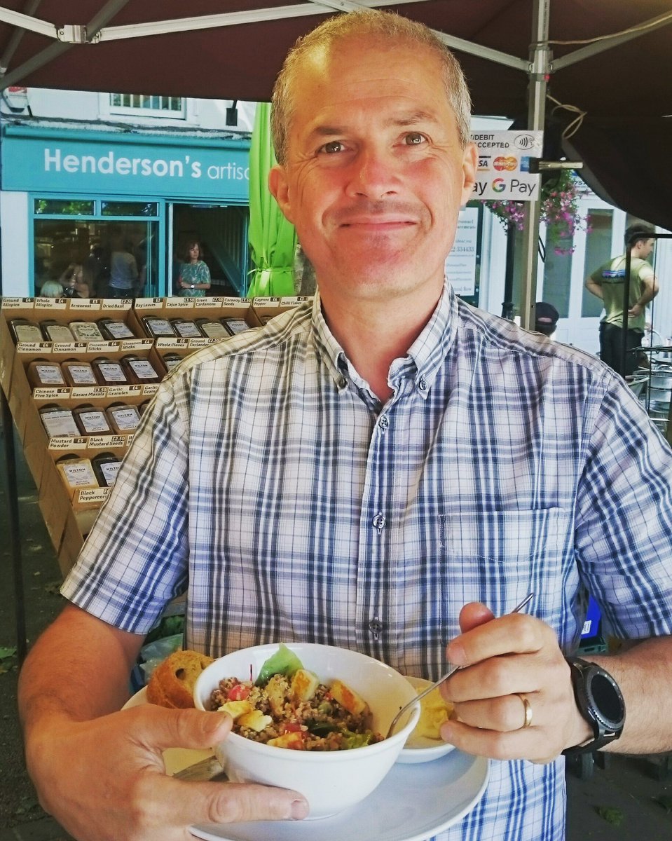 WiltonWholefood's tweet photo. A great picture of our own Dan enjoying our own quinoa, cooked to perfection in a beautiful Halloumi salad by our friends @hendersonbakes! #artisanfood #shopindependent #wholefoods #lovesalisbury https://t.co/JYq0vK6YBt