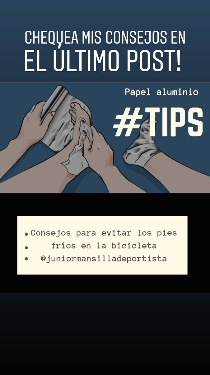 Juniorman01's tweet photo. Consejos para evitar los pies fríos en la bicicletaConsejos para evitar los pies fríos en la bicicleta👇
En invierno podemos adoptar maneras inteligentes, para no sufrir el frío en los pies. Clickea el enlace y entérate https://t.co/IbnuyhXc2e #bike #biketraining #Triathlon https://t.co/nt8OMvDKf8